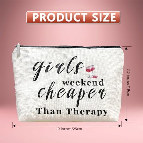 3-Piece Girls Weekend Travel Makeup Bag Set - Bestie Gift for Best Friends Travel, Christmas, Graduation, Wedding, Birthday (Beige) - görsel 8