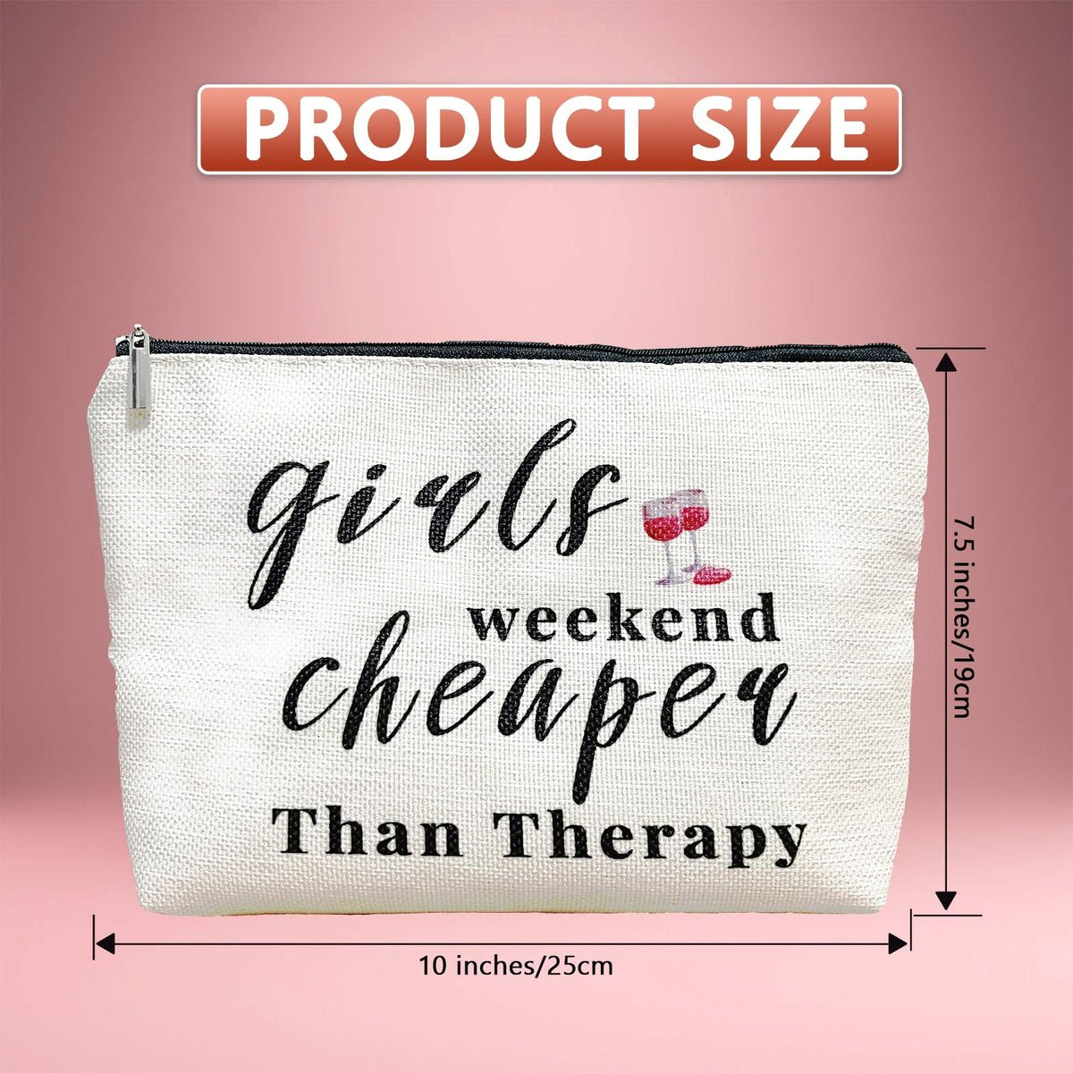 3-Piece Girls Weekend Travel Makeup Bag Set - Bestie Gift for Best Friends Travel, Christmas, Graduation, Wedding, Birthday (Beige) - görsel 7