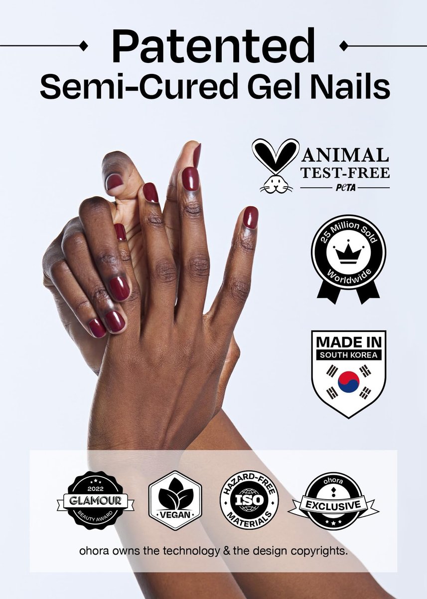ohora Semi Cured Gel Nail Strips (N Sugar French) - Nude, Salon-Quality Nail Wraps, Easy Apply & Remove, Works with Any UV/LED Lamp, 34 Pieces - görsel 5