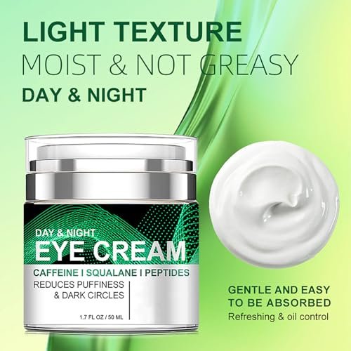 Grospe Caffeine Eye Cream for Puffiness and Bags Under Eyes - Daily Anti-Wrinkle Cream with Collagen & Peptide - Day and Night Eye Cream for Smoothing and Reducing Signs of Aging - 1.7 Fl Oz Avelisse