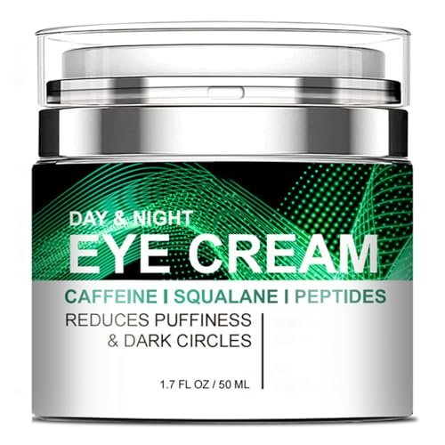 Grospe Caffeine Eye Cream for Puffiness and Bags Under Eyes - Daily Anti-Wrinkle Cream with Collagen & Peptide - Day and Night Eye Cream for Smoothing and Reducing Signs of Aging - 1.7 Fl Oz Avelisse