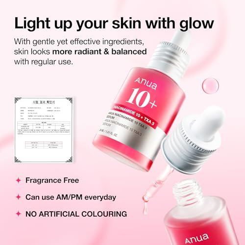 Anua Niacinamide 10 + TXA 4 Serum – Dark Spot Care & Hydrating Korean Facial Serum for Glass Skin, 1.01 fl.oz Avelisse