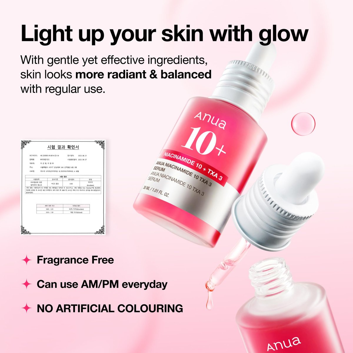 Anua Niacinamide 10 + TXA 4 Serum – Dark Spot Care & Hydrating Korean Facial Serum for Glass Skin, 1.01 fl.oz Avelisse