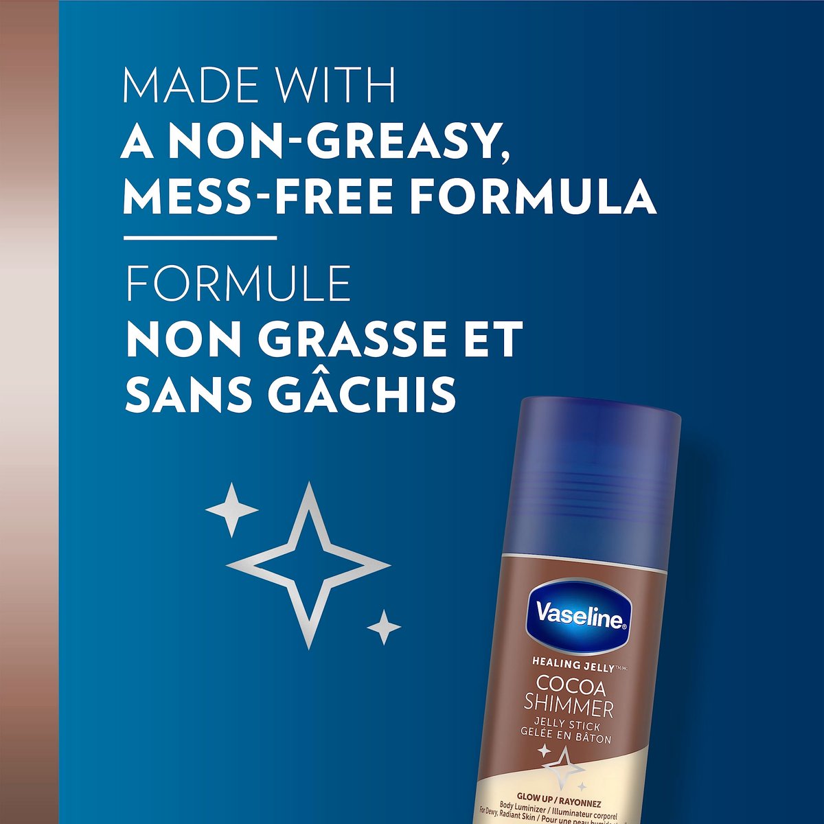 Vaseline Cocoa Shimmer Jelly Stick & All Over Body Balm Stick Bundle – Cocoa Butter Body Balm Skin Care Set (4 Piece, 20 oz) Avelisse