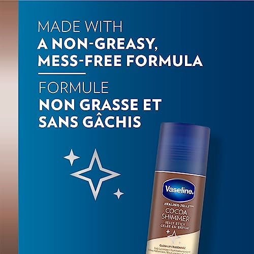 Vaseline Cocoa Shimmer Jelly Stick & All Over Body Balm Stick Bundle – Cocoa Butter Body Balm Skin Care Set (4 Piece, 20 oz) Avelisse