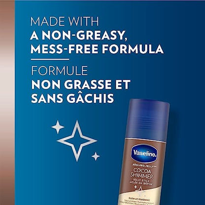 Vaseline Cocoa Shimmer Jelly Stick & All Over Body Balm Stick Bundle – Cocoa Butter Body Balm Skin Care Set (4 Piece, 20 oz) Avelisse