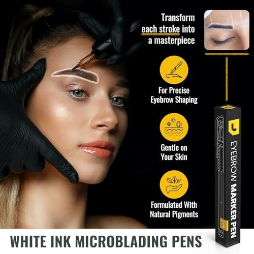 LIUDEX 3-Pack White Skin Marker Pens for PMU Microblading Eyebrow Mapping & Positioning - görsel 3