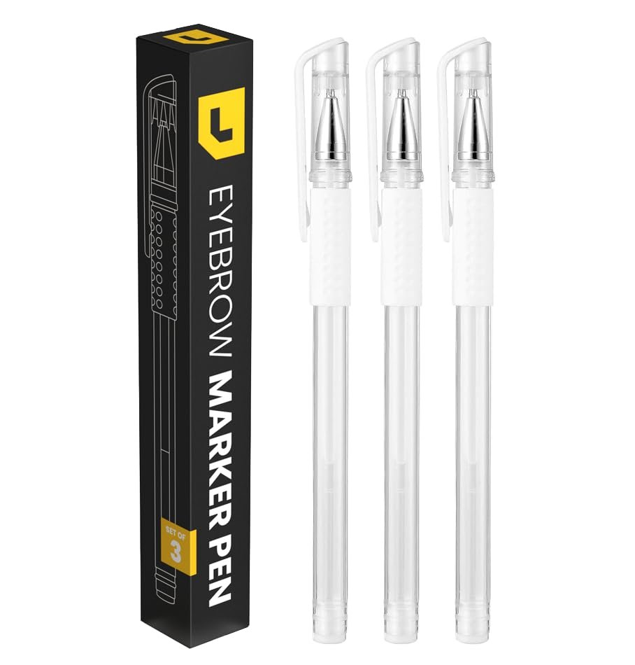 LIUDEX 3-Pack White Skin Marker Pens for PMU Microblading Eyebrow Mapping & Positioning - görsel 1