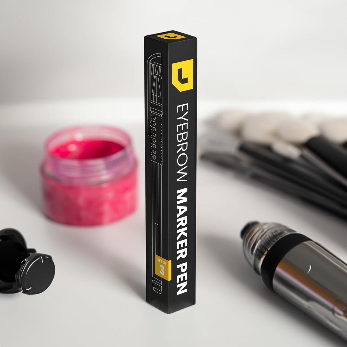 LIUDEX 3-Pack White Skin Marker Pens for PMU Microblading Eyebrow Mapping & Positioning - görsel 6