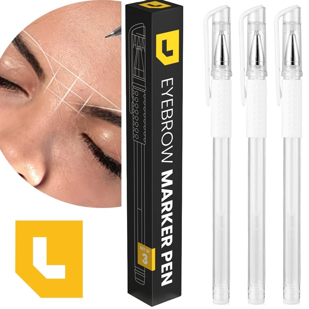 LIUDEX 3-Pack White Skin Marker Pens for PMU Microblading Eyebrow Mapping & Positioning - görsel 12