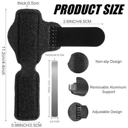 LINXIU Toe Splint for Broken Toe Straightener Brace – Hammer Toe Corrector for Men & Women (2 Pairs, Black)