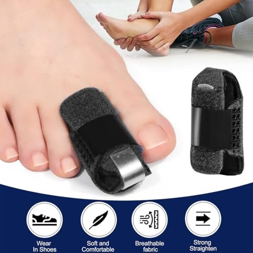 LINXIU Toe Splint for Broken Toe Straightener Brace – Hammer Toe Corrector for Men & Women (2 Pairs, Black) - görsel 12