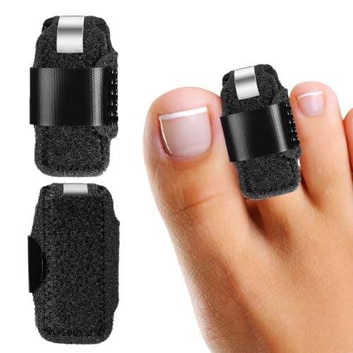 LINXIU Toe Splint for Broken Toe Straightener Brace – Hammer Toe Corrector for Men & Women (2 Pairs, Black) - görsel 2