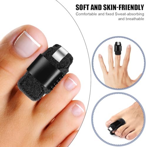 LINXIU Toe Splint for Broken Toe Straightener Brace – Hammer Toe Corrector for Men & Women (2 Pairs, Black) - görsel 6