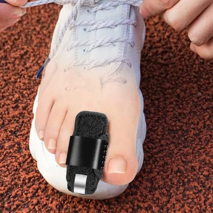 LINXIU Toe Splint for Broken Toe Straightener Brace – Hammer Toe Corrector for Men & Women (2 Pairs, Black)