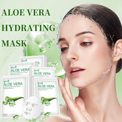 Aloe Vera Face Mask – Hydrating Sheet Masks for Dry, Oily, Sensitive Skin, Moisturizing, Soothing, Calming, Sun Care, Acne, 10-Pack Avelisse