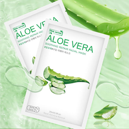 Aloe Vera Face Mask – Hydrating Sheet Masks for Dry, Oily, Sensitive Skin, Moisturizing, Soothing, Calming, Sun Care, Acne, 10-Pack Avelisse