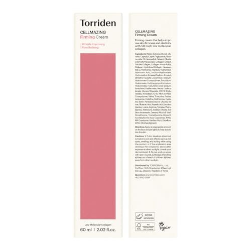 Torriden CELLMAZING Collagen Firming Cream 60ml – Korean Anti-Aging Moisturizer for Saggy Pores & Wrinkles Avelisse