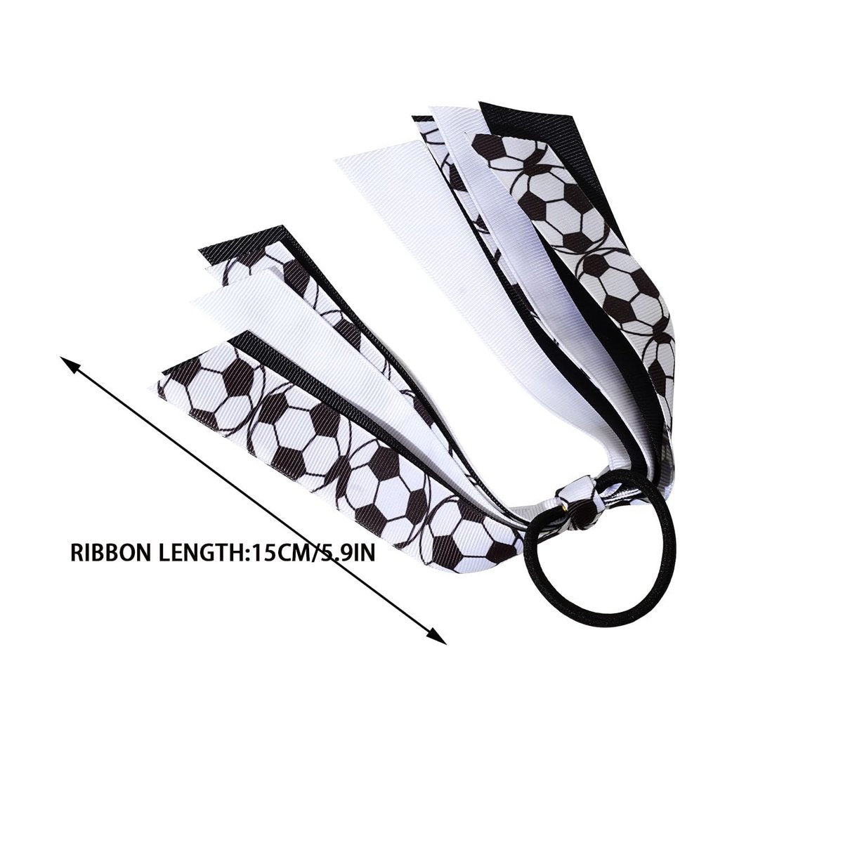 2 Pack Cheer Soccer Hair Accessories for Girls – Ribbon Elastic Ponytail Holders for Soccer Team Parties - görsel 3