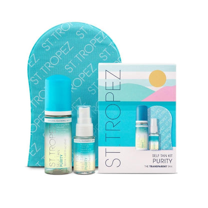 St.Tropez Purity Mini Kit: Self Tan Purity Bronzing Water & Face Mist with Tanning Mitt - Vegan Self Tanner for Face and Body