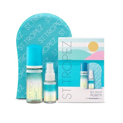 St.Tropez Purity Mini Kit: Self Tan Purity Bronzing Water & Face Mist with Tanning Mitt - Vegan Self Tanner for Face and Body