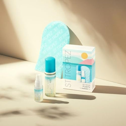 St.Tropez Purity Mini Kit: Self Tan Purity Bronzing Water & Face Mist with Tanning Mitt - Vegan Self Tanner for Face and Body