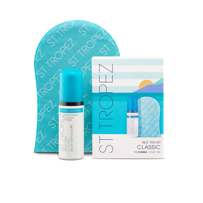St.Tropez Self Tan Classic Mini Kit: Travel-Sized Bronzing Mousse & Applicator Mitt for Natural, Even Tan Avelisse