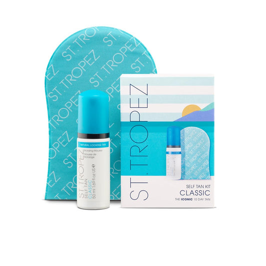 St.Tropez Self Tan Classic Mini Kit: Travel-Sized Bronzing Mousse & Applicator Mitt for Natural, Even Tan Avelisse