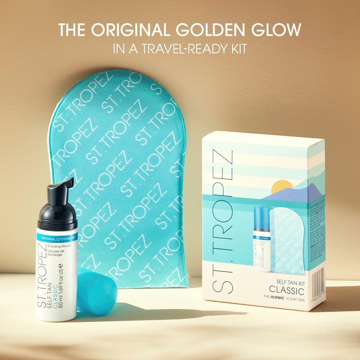 St.Tropez Self Tan Classic Mini Kit: Travel-Sized Bronzing Mousse & Applicator Mitt for Natural, Even Tan Avelisse