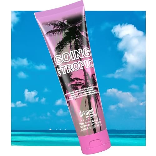 Devoted Creations Going Off Tropic - Skin Quenching Extracts Electrolyte Enhanced Indoor/Outdoor Dark Tanning Lotion, 8.5 Fl Oz Avelisse