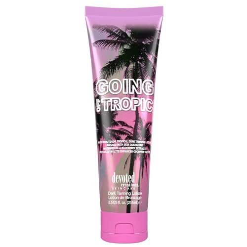 Devoted Creations Going Off Tropic - Skin Quenching Extracts Electrolyte Enhanced Indoor/Outdoor Dark Tanning Lotion, 8.5 Fl Oz Avelisse