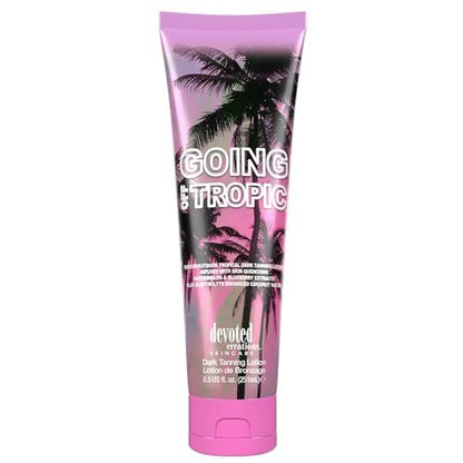 Devoted Creations Going Off Tropic - Skin Quenching Extracts Electrolyte Enhanced Indoor/Outdoor Dark Tanning Lotion, 8.5 Fl Oz Avelisse