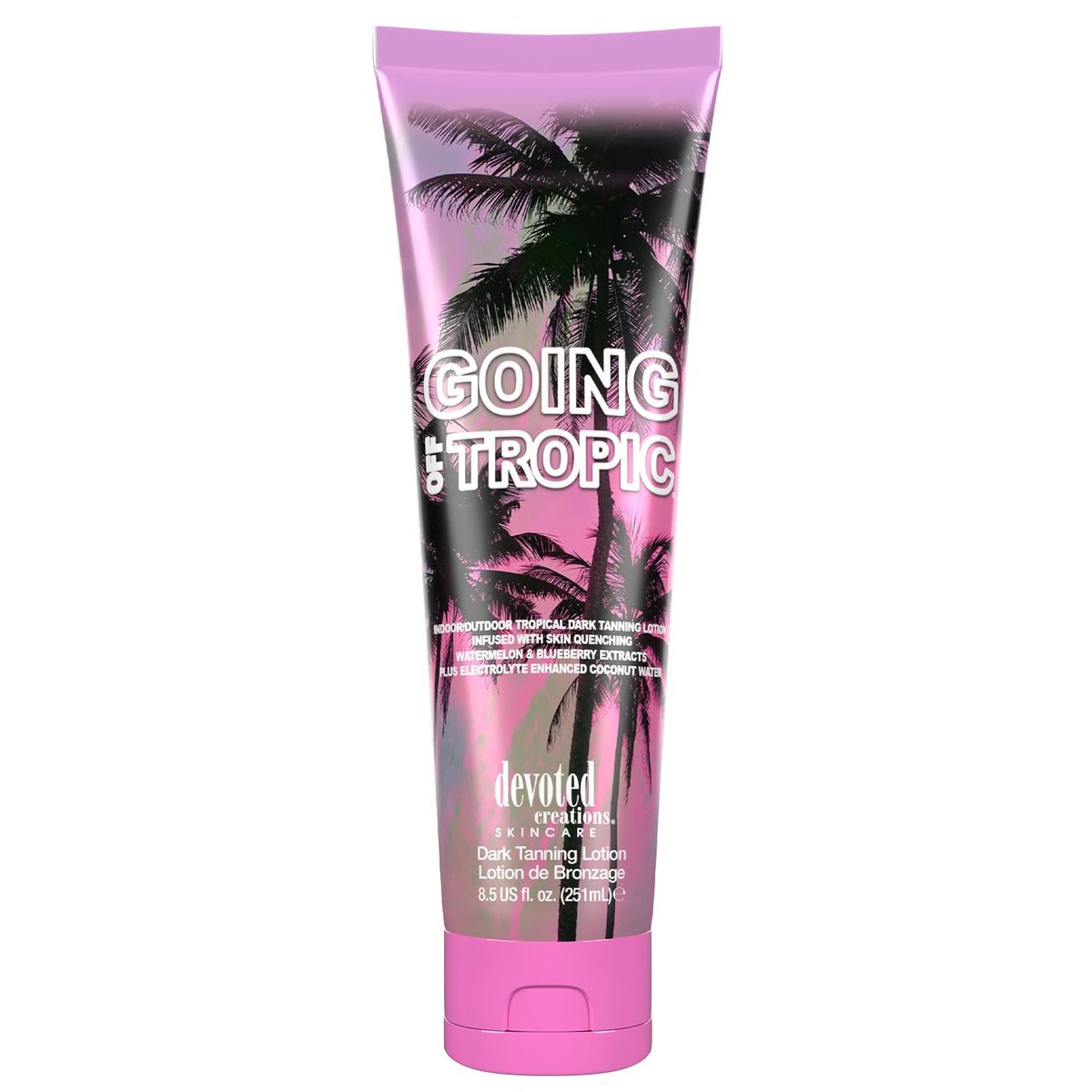 Devoted Creations Going Off Tropic - Skin Quenching Extracts Electrolyte Enhanced Indoor/Outdoor Dark Tanning Lotion, 8.5 Fl Oz Avelisse