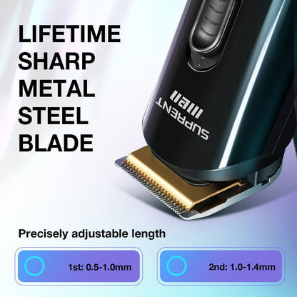 SUPRENT Hair Trimmer for Men - 16-Piece Men's Grooming Kit with Electric Trimmer, IPX7 Waterproof, for Beard, Mustache, Body, Nose, Ear - Premium Gift Set