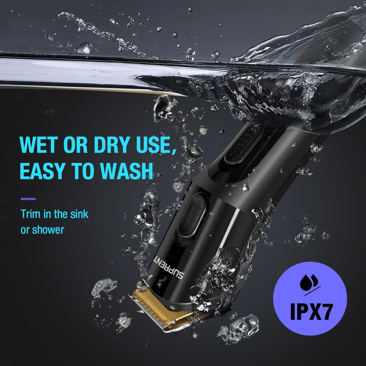 SUPRENT Hair Trimmer for Men - 16-Piece Men's Grooming Kit with Electric Trimmer, IPX7 Waterproof, for Beard, Mustache, Body, Nose, Ear - Premium Gift Set - görsel 11