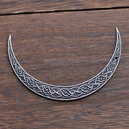 LANGHONG 2PCS Viking Moon Crescent Hairpins – Gothic Metal Hair Sticks for Women, Retro Updo Pins for Cosplay & Renaissance Festival