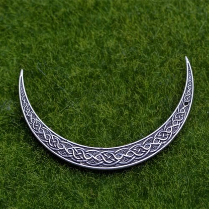 LANGHONG 2PCS Viking Moon Crescent Hairpins – Gothic Metal Hair Sticks for Women, Retro Updo Pins for Cosplay & Renaissance Festival