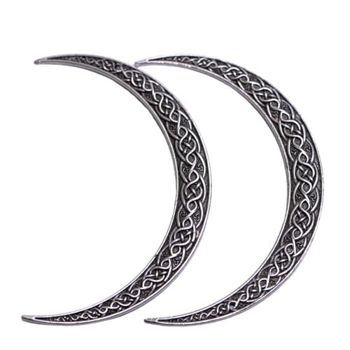 LANGHONG 2PCS Viking Moon Crescent Hairpins – Gothic Metal Hair Sticks for Women, Retro Updo Pins for Cosplay & Renaissance Festival - görsel 1