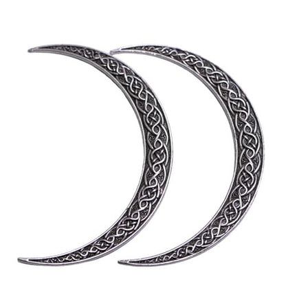 LANGHONG 2PCS Viking Moon Crescent Hairpins – Gothic Metal Hair Sticks for Women, Retro Updo Pins for Cosplay & Renaissance Festival