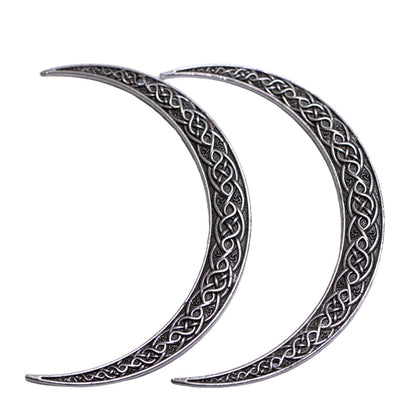 LANGHONG 2PCS Viking Moon Crescent Hairpins – Gothic Metal Hair Sticks for Women, Retro Updo Pins for Cosplay & Renaissance Festival
