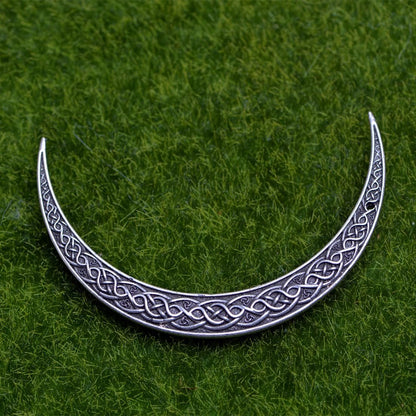 LANGHONG 2PCS Viking Moon Crescent Hairpins – Gothic Metal Hair Sticks for Women, Retro Updo Pins for Cosplay & Renaissance Festival