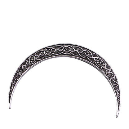 LANGHONG 2PCS Viking Moon Crescent Hairpins – Gothic Metal Hair Sticks for Women, Retro Updo Pins for Cosplay & Renaissance Festival