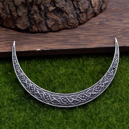 LANGHONG 2PCS Viking Moon Crescent Hairpins – Gothic Metal Hair Sticks for Women, Retro Updo Pins for Cosplay & Renaissance Festival - görsel 13
