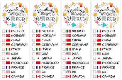 Drinking Around The World - Pack Of 4 Temporary Tattoo | Luvlewen