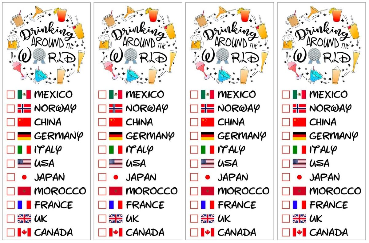 Drinking Around The World - Pack Of 4 Temporary Tattoo | Luvlewen - görsel 1
