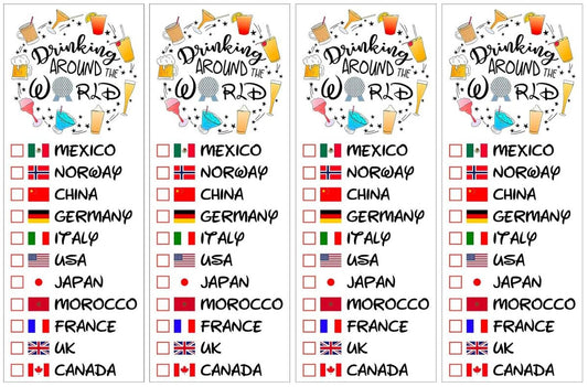 Drinking Around The World - Pack Of 4 Temporary Tattoo | Luvlewen