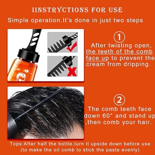 Grospe Hair Styling Gel - 2-in-1 Wax Gel with Comb, Men's Grooming Gel, Moisturizing Long Lasting Fast Build, 100 ml, Includes 4 Hair Styling Combs Avelisse