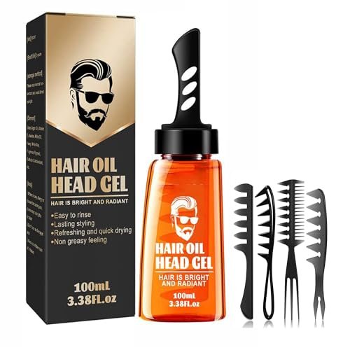 Grospe Hair Styling Gel - 2-in-1 Wax Gel with Comb, Men's Grooming Gel, Moisturizing Long Lasting Fast Build, 100 ml, Includes 4 Hair Styling Combs Avelisse