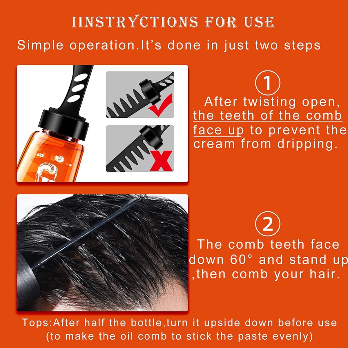 Grospe Hair Styling Gel - 2-in-1 Wax Gel with Comb, Men's Grooming Gel, Moisturizing Long Lasting Fast Build, 100 ml, Includes 4 Hair Styling Combs Avelisse