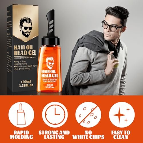 Grospe Hair Styling Gel - 2-in-1 Wax Gel with Comb, Men's Grooming Gel, Moisturizing Long Lasting Fast Build, 100 ml, Includes 4 Hair Styling Combs Avelisse